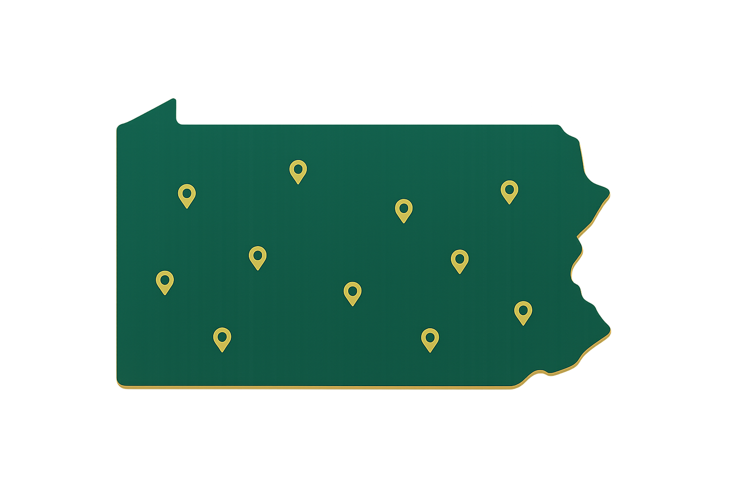 Map preview of Pennsylvania dispensary locations